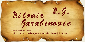 Milomir Garabinović vizit kartica